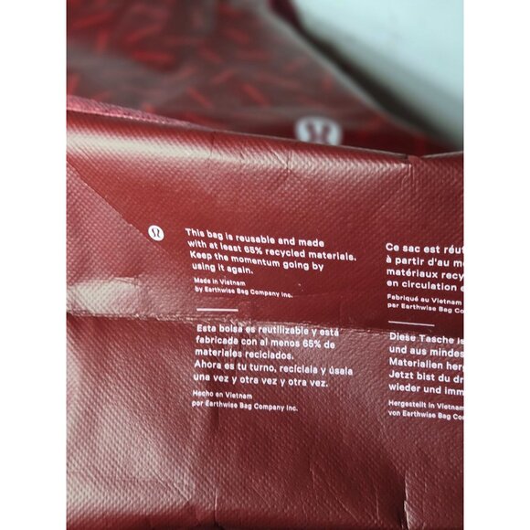 Lululemon Reusable Red Ombre Tote Bag Eco-Friendly Shopping Bag 16" - Picture 6 of 8